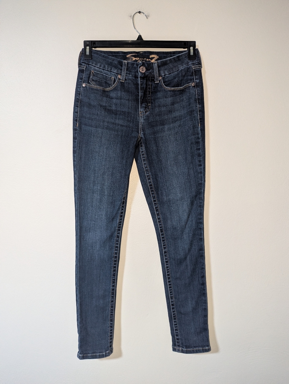 4 Seven7 Dark Wash Tummyless High Rise Skinny Jeans